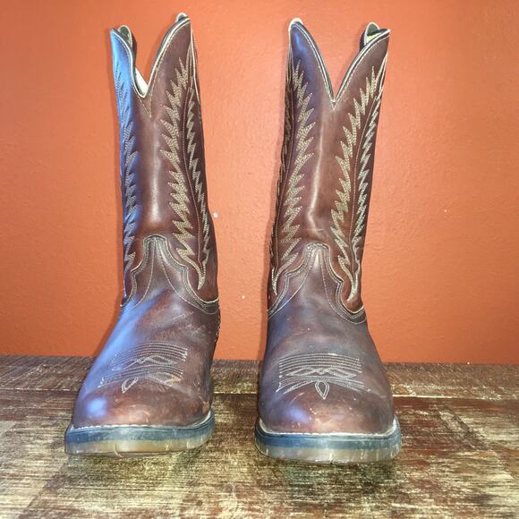 Laredo Mens Western Boot Brown 10.5 EE Leather Cowboy 2112 Vintage Made in USA - Picture 2 of 10